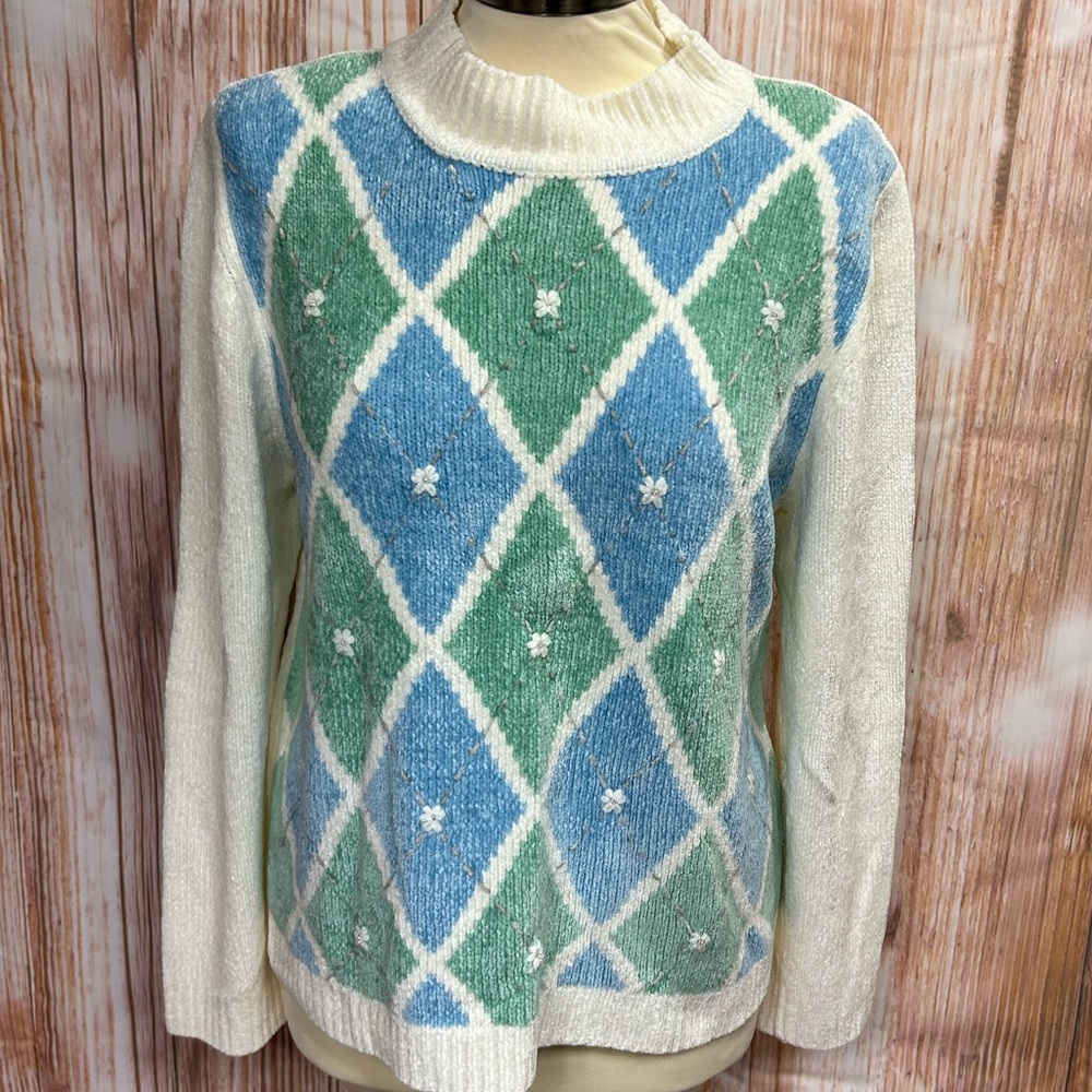 Alfred Dunner Vintage Chenille Mock Neck Sweater